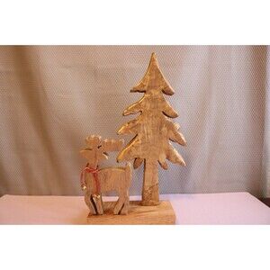 Handmade Wooden Christmas Tree/Reindeer Tabletop Holiday Decorative Tree